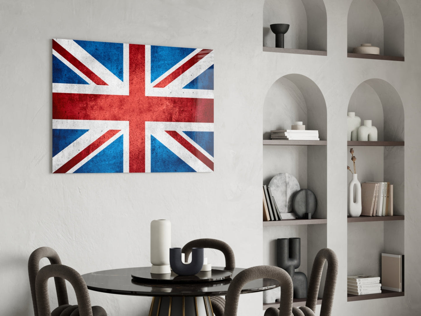 Flag of United Kingdom Weathered Glass Wall Art