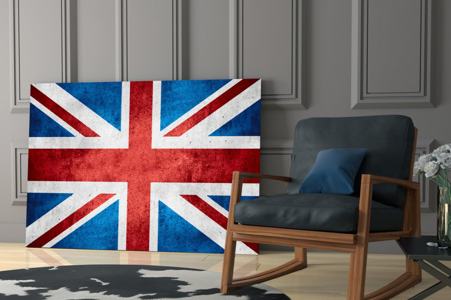 Flag of United Kingdom Weathered Glass Wall Art