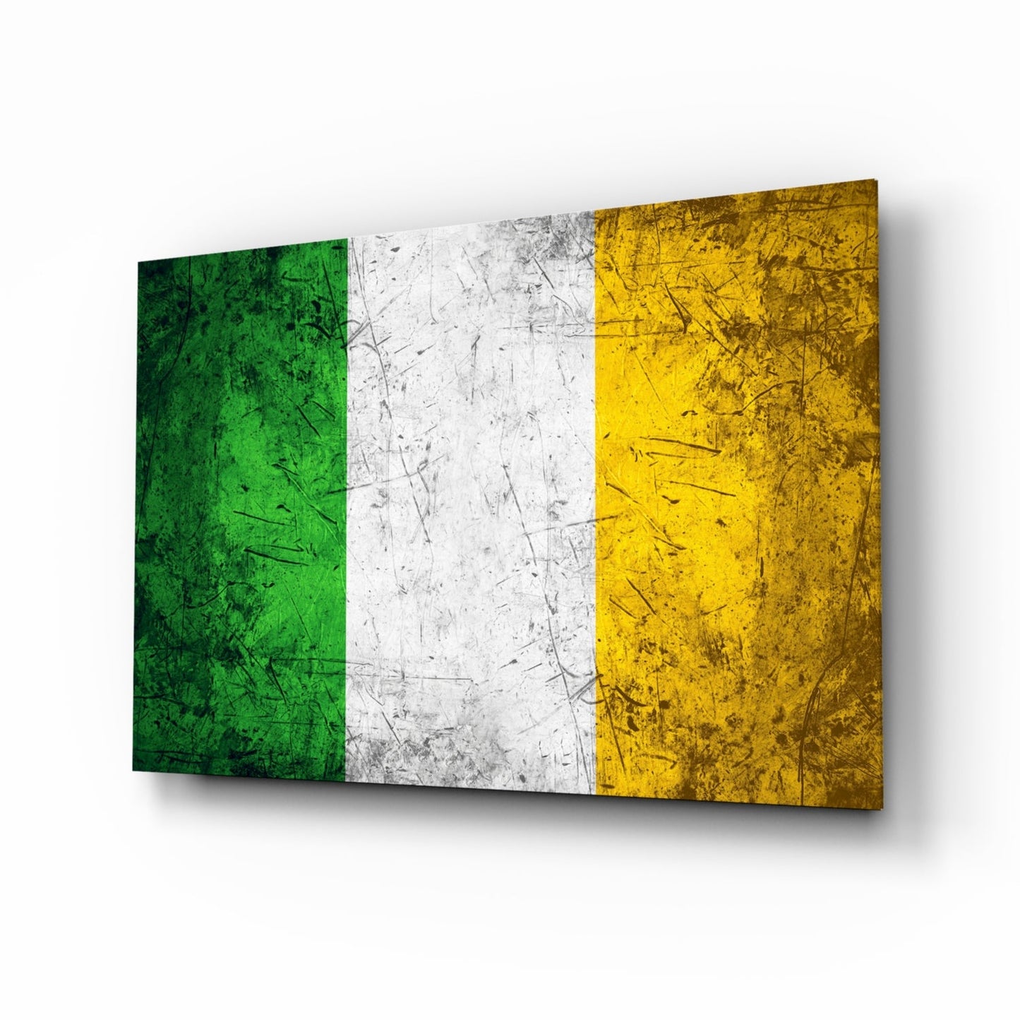 Flag of Ireland glass wall art, tricolor design