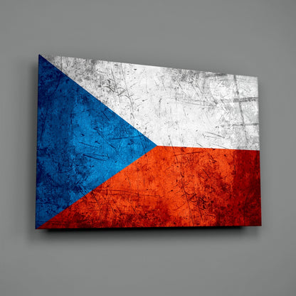 Czechia Flag Glass Wall Art