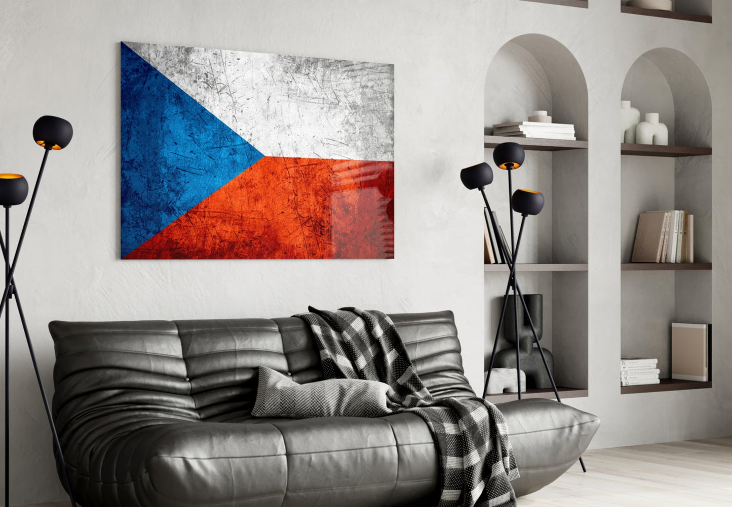 Czechia Flag Glass Wall Art