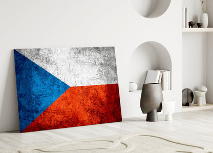 Czechia Flag Glass Wall Art