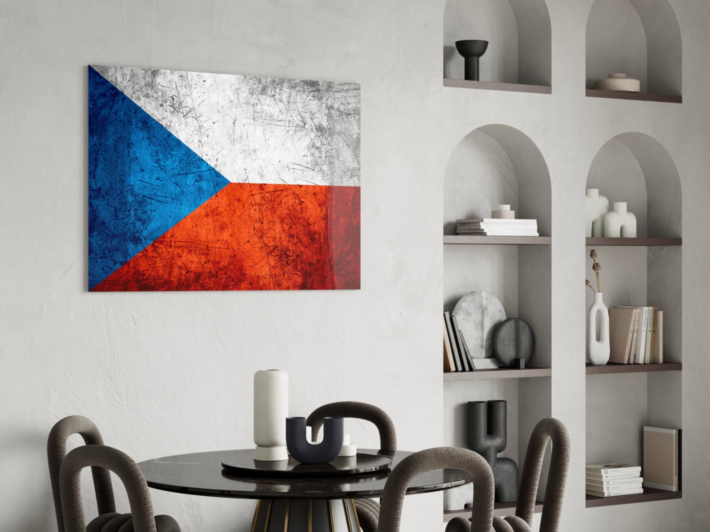 Czechia Flag Glass Wall Art