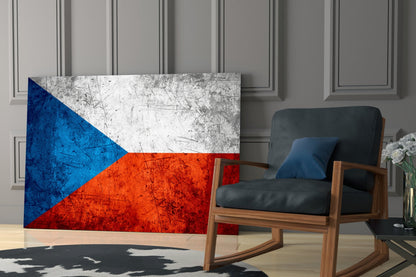 Czechia Flag Glass Wall Art