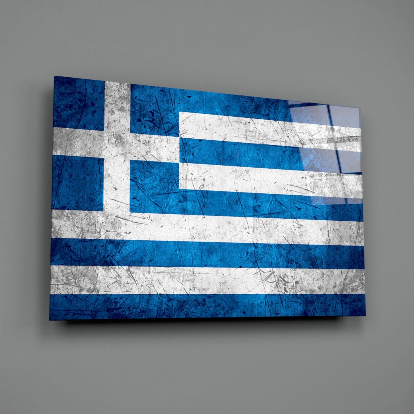 Greece Flag Glass Wall Art