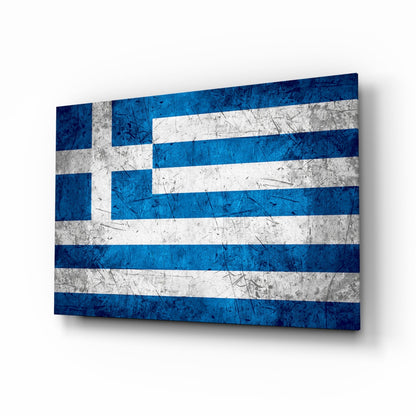 Greece Flag Glass Wall Art