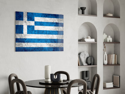 Greece Flag Glass Wall Art