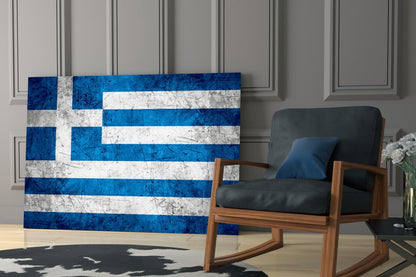 Greece Flag Glass Wall Art