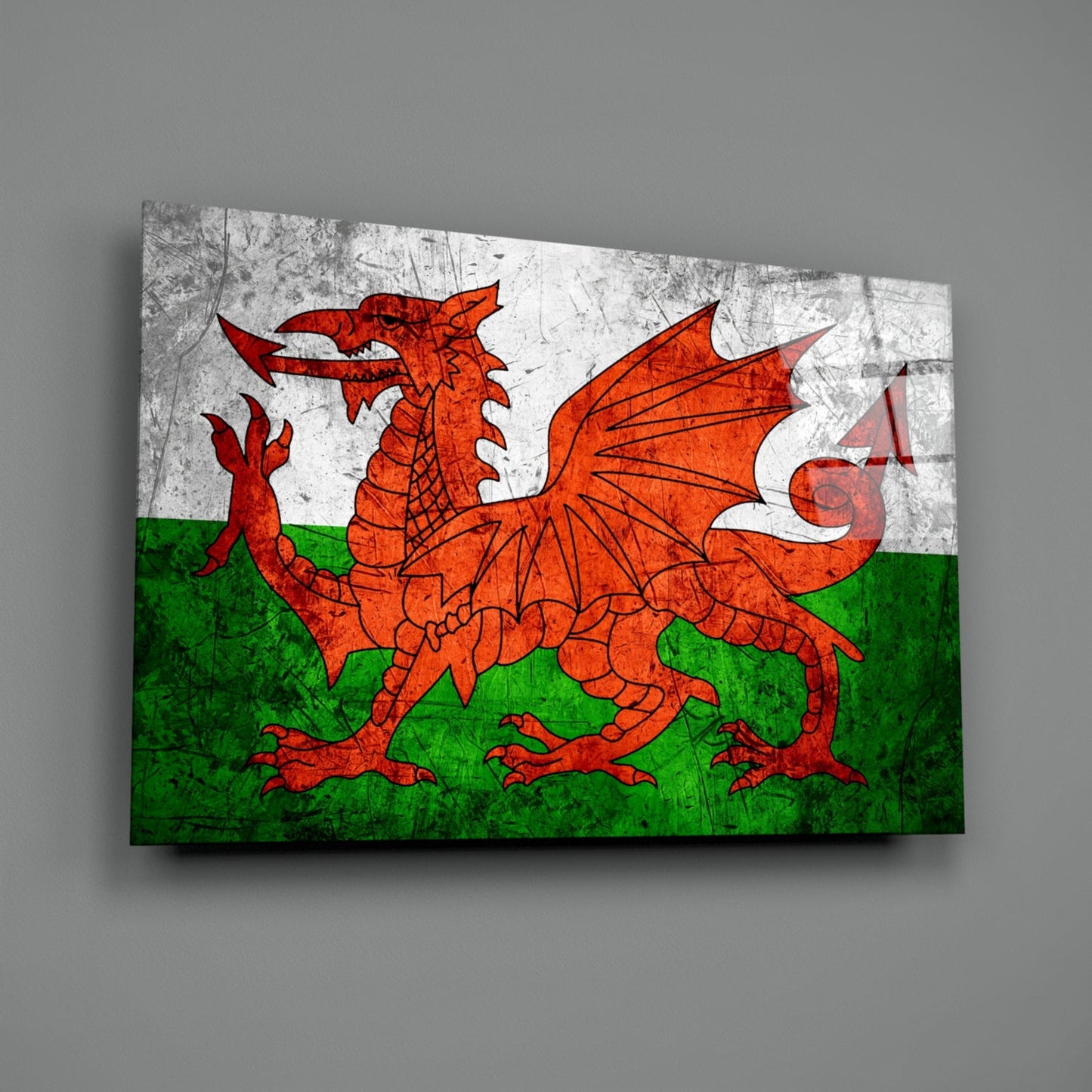 Wales Flag Glass Wall Art