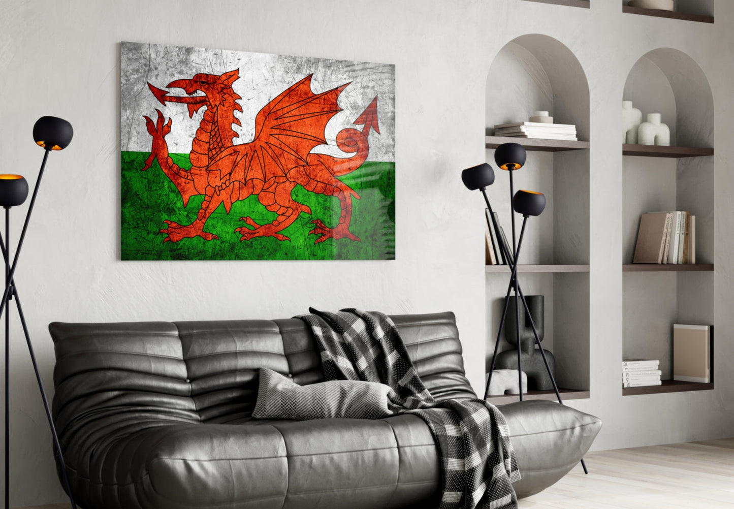 Wales Flag Glass Wall Art