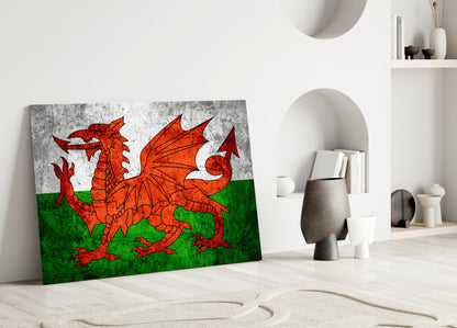 Wales Flag Glass Wall Art