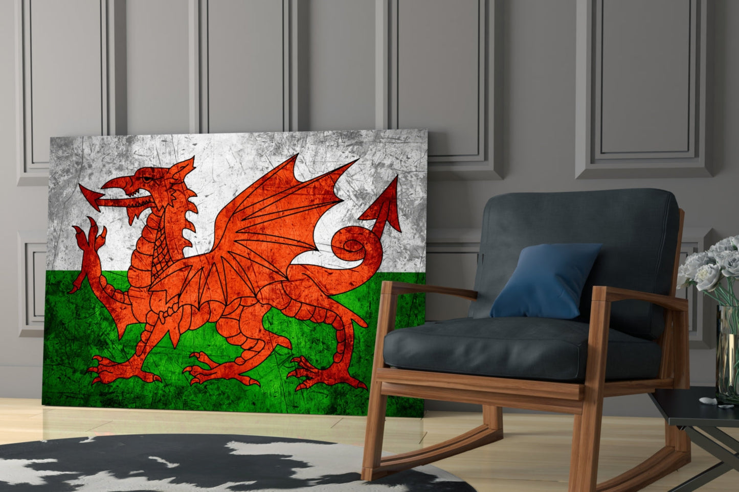 Wales Flag Glass Wall Art