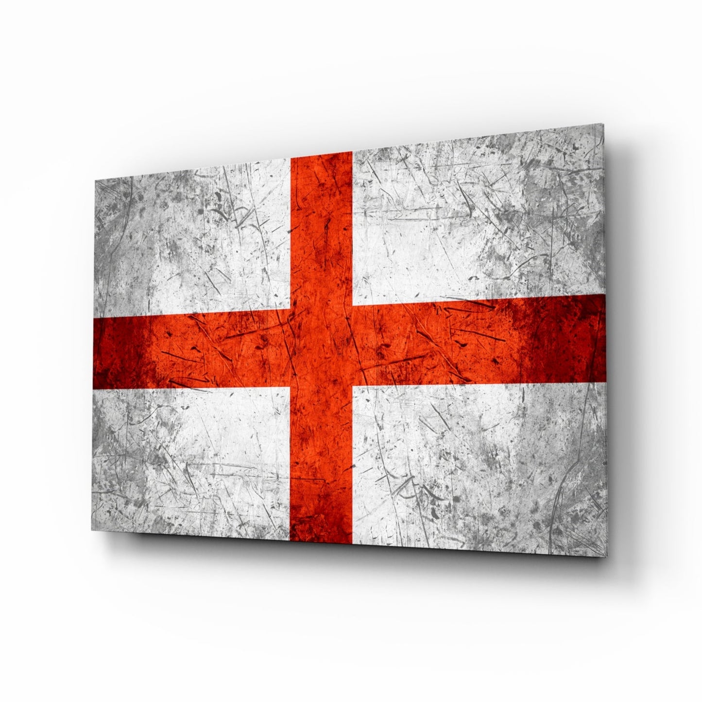 Flag of England Glass Wall Art on wall