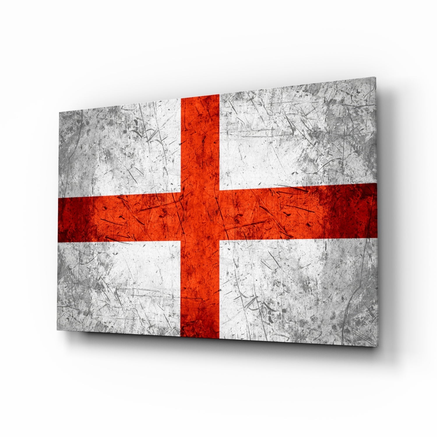 Flag of England Glass Wall Art on wall
