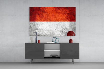 Indonesia Flag Glass Wall Art
