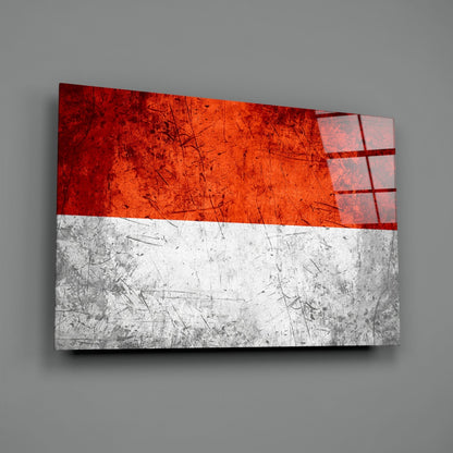 Indonesia Flag Glass Wall Art