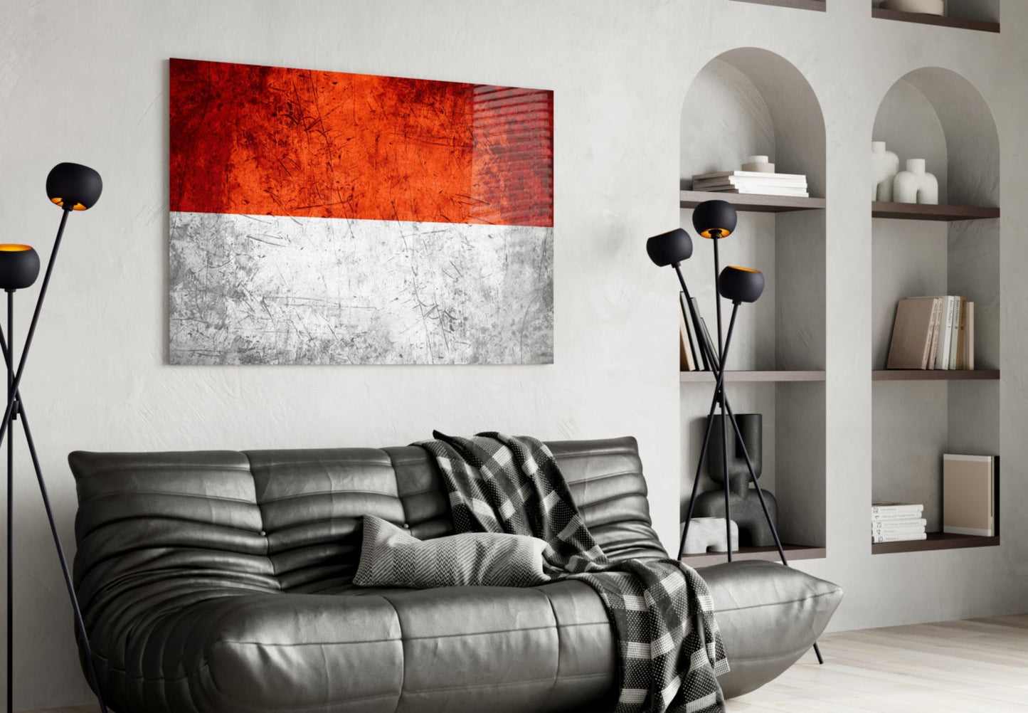 Indonesia Flag Glass Wall Art