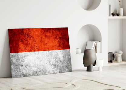 Indonesia Flag Glass Wall Art