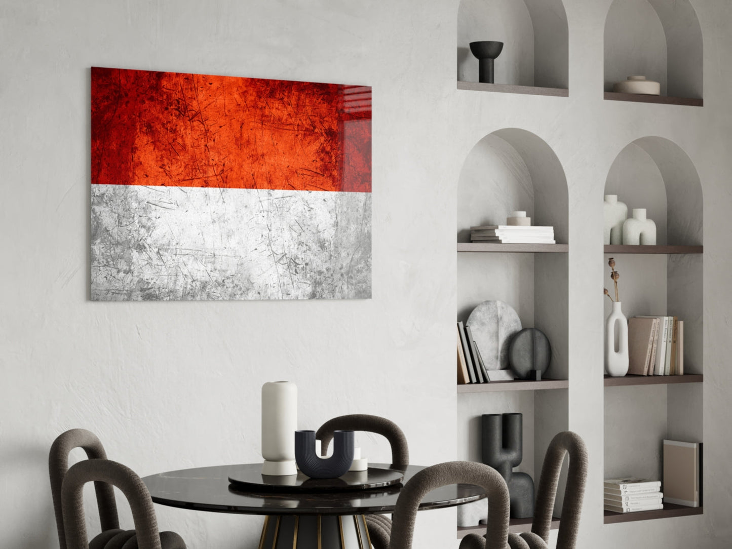 Indonesia Flag Glass Wall Art