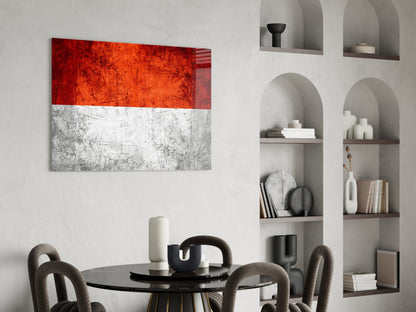 Indonesia Flag Glass Wall Art