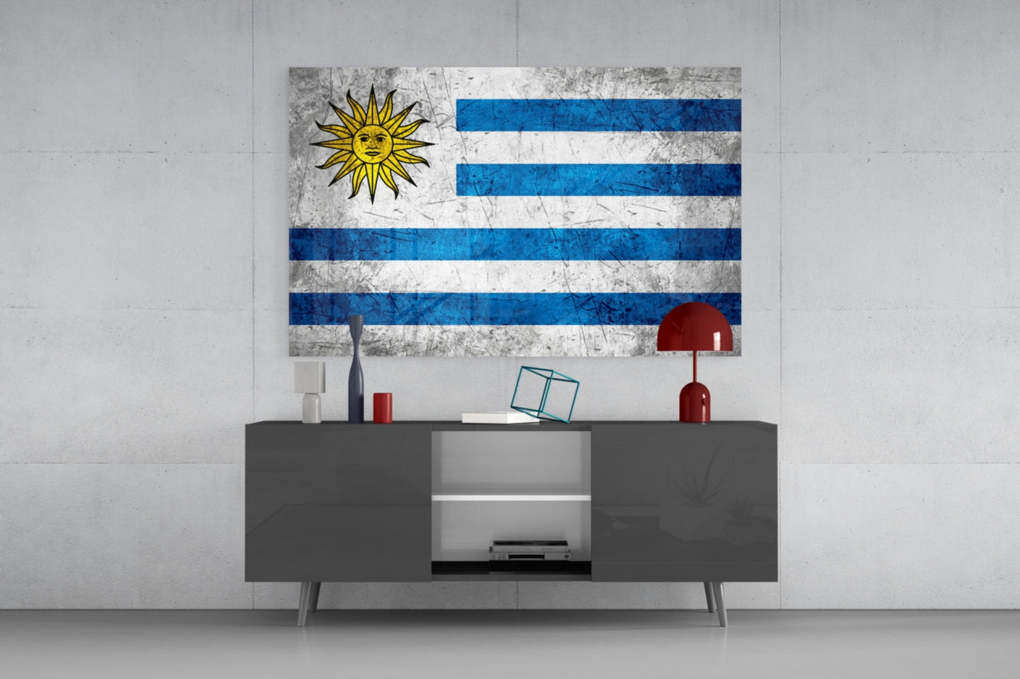 Uruguay Flag Glass Wall Art