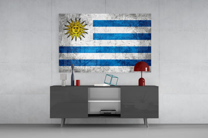 Uruguay Flag Glass Wall Art