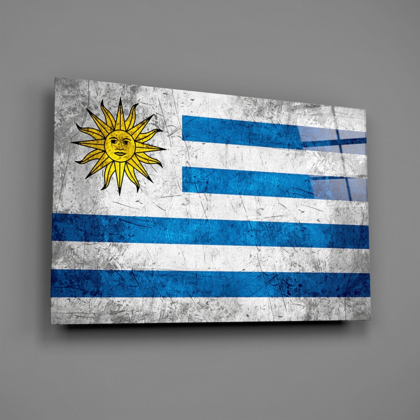 Uruguay Flag Glass Wall Art