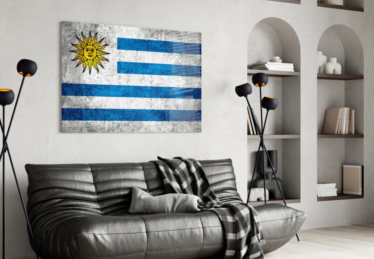 Uruguay Flag Glass Wall Art