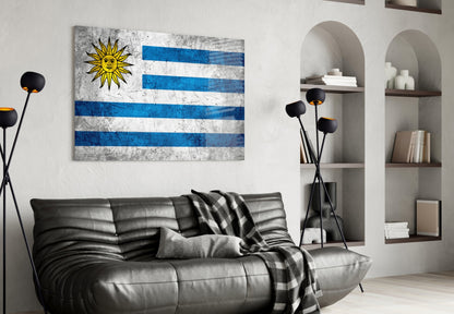 Uruguay Flag Glass Wall Art