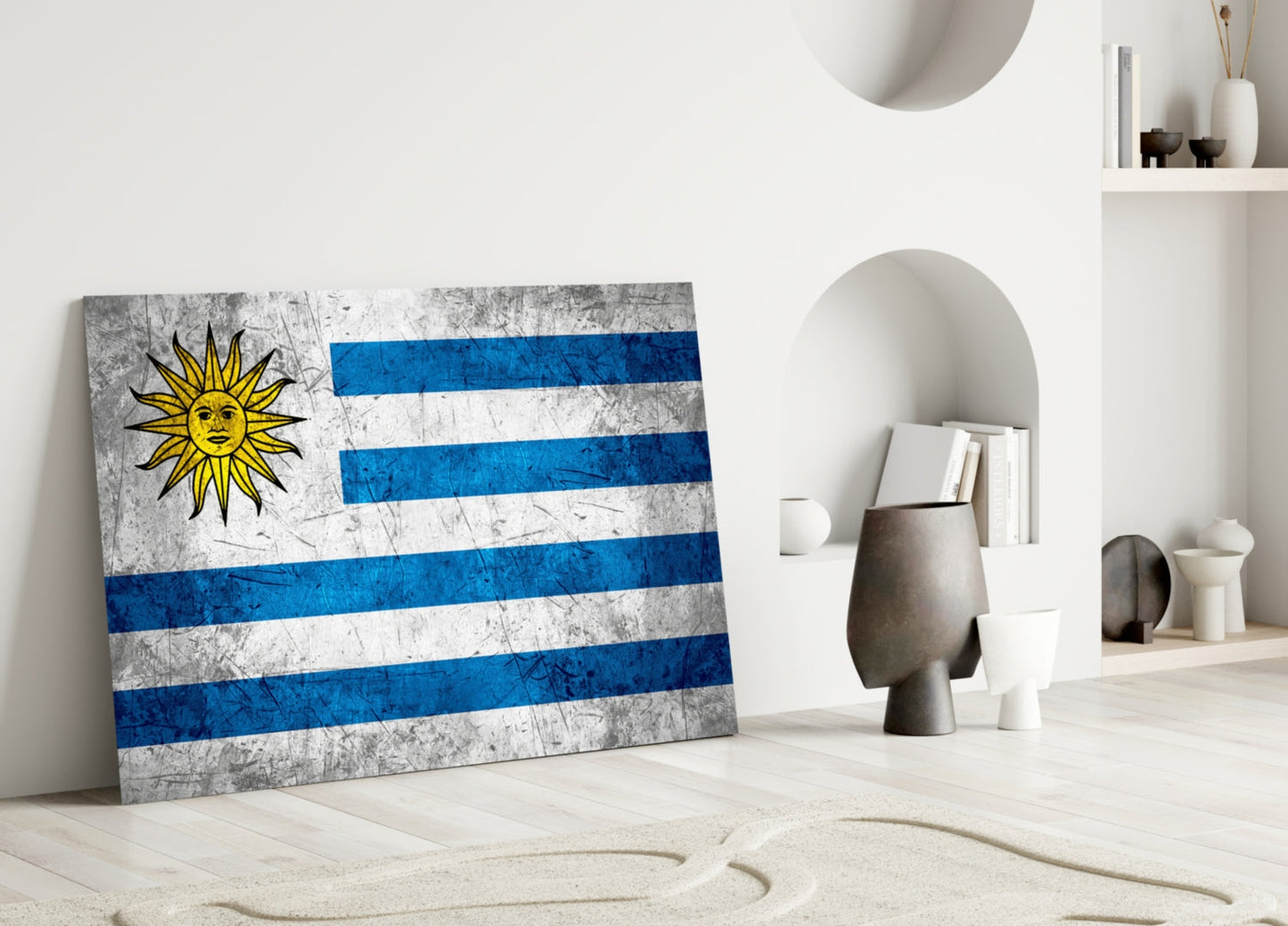 Uruguay Flag Glass Wall Art