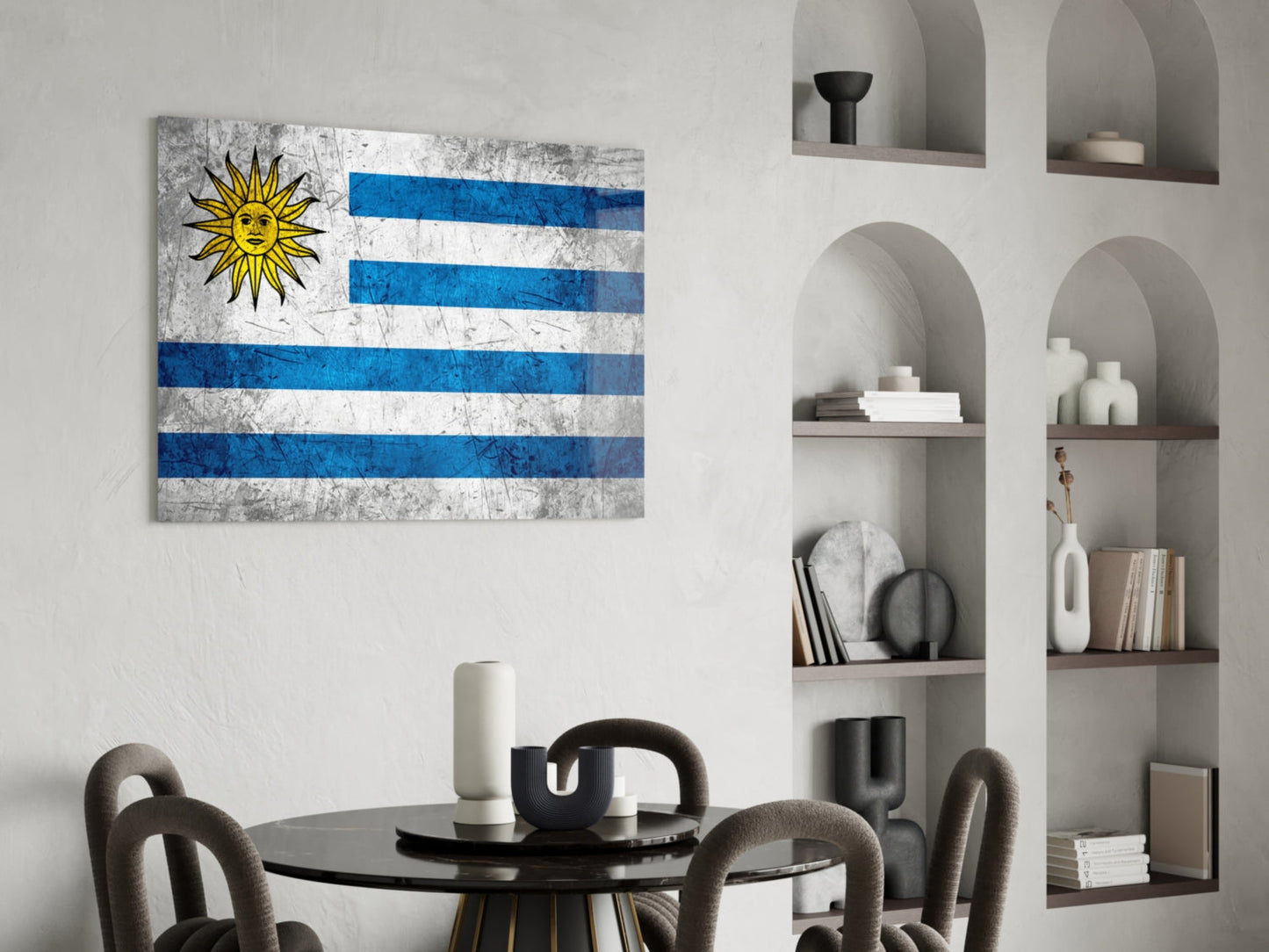 Uruguay Flag Glass Wall Art