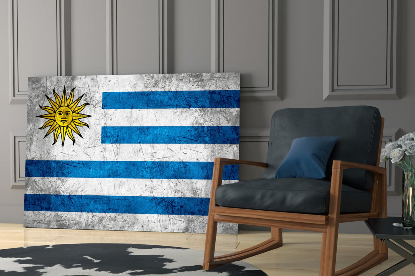 Uruguay Flag Glass Wall Art