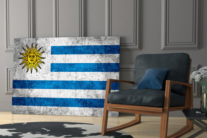 Uruguay Flag Glass Wall Art