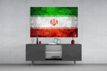 Iran Flag Glass Wall Art