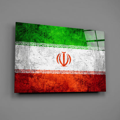 Iran Flag Glass Wall Art