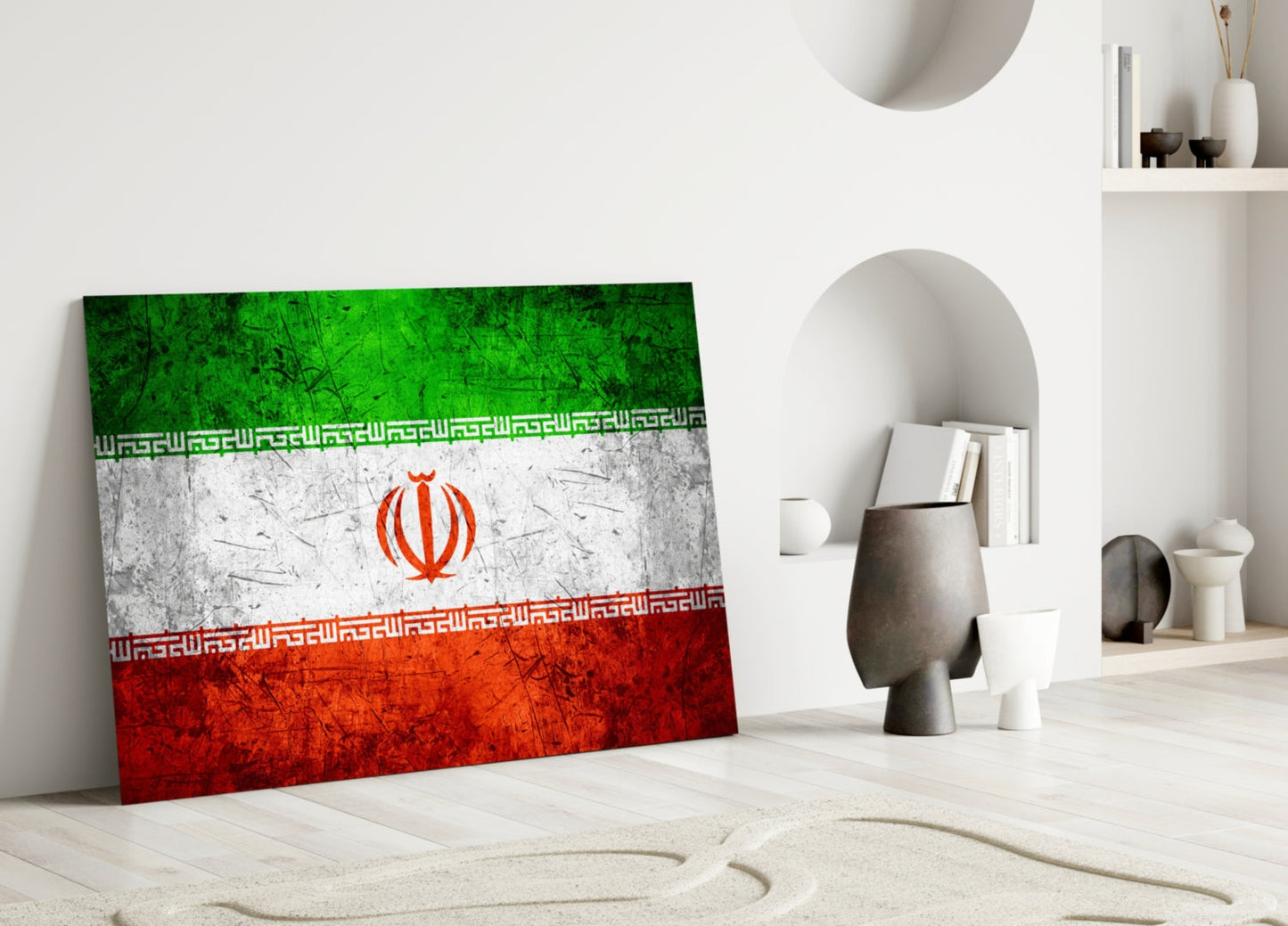Iran Flag Glass Wall Art