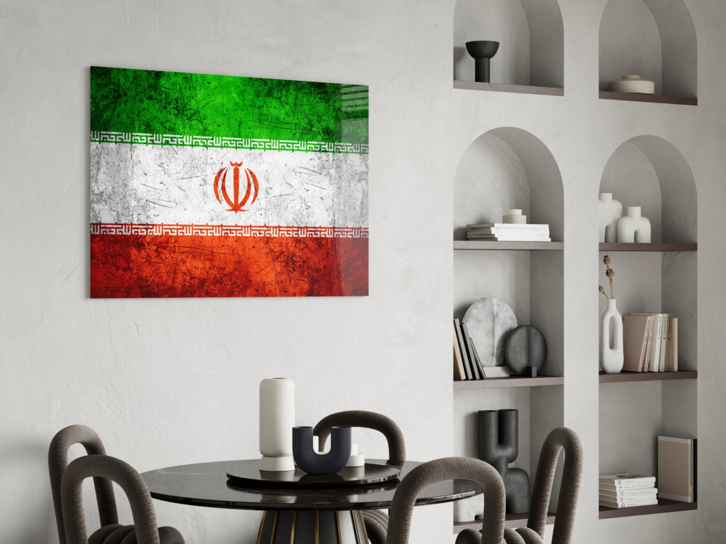 Iran Flag Glass Wall Art