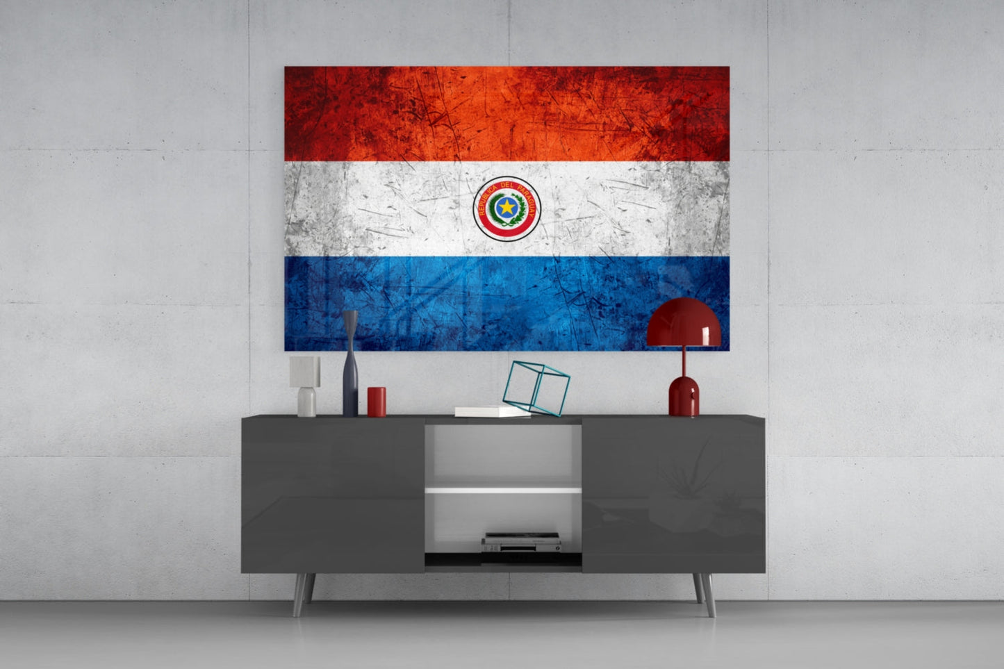 Paraguay Flag Glass Wall Art