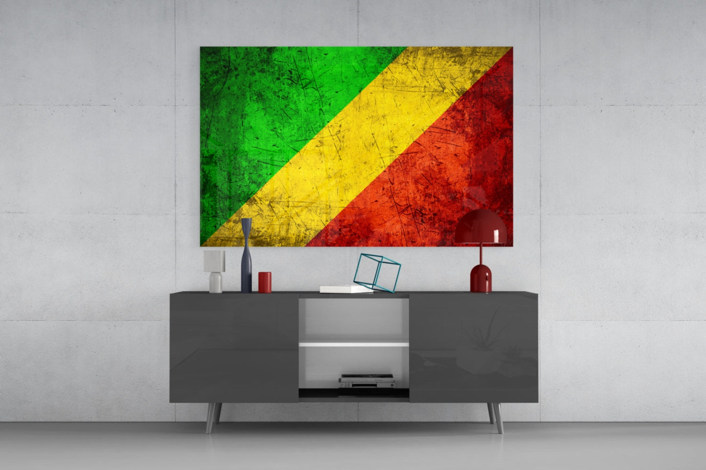 Congo Flag Glass Wall Art