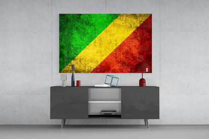 Congo Flag Glass Wall Art