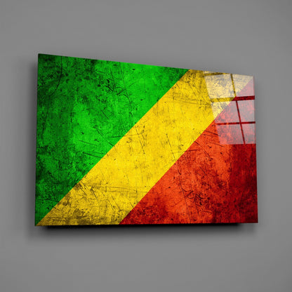 Congo Flag Glass Wall Art