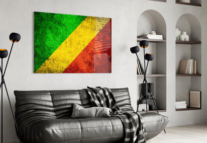 Congo Flag Glass Wall Art