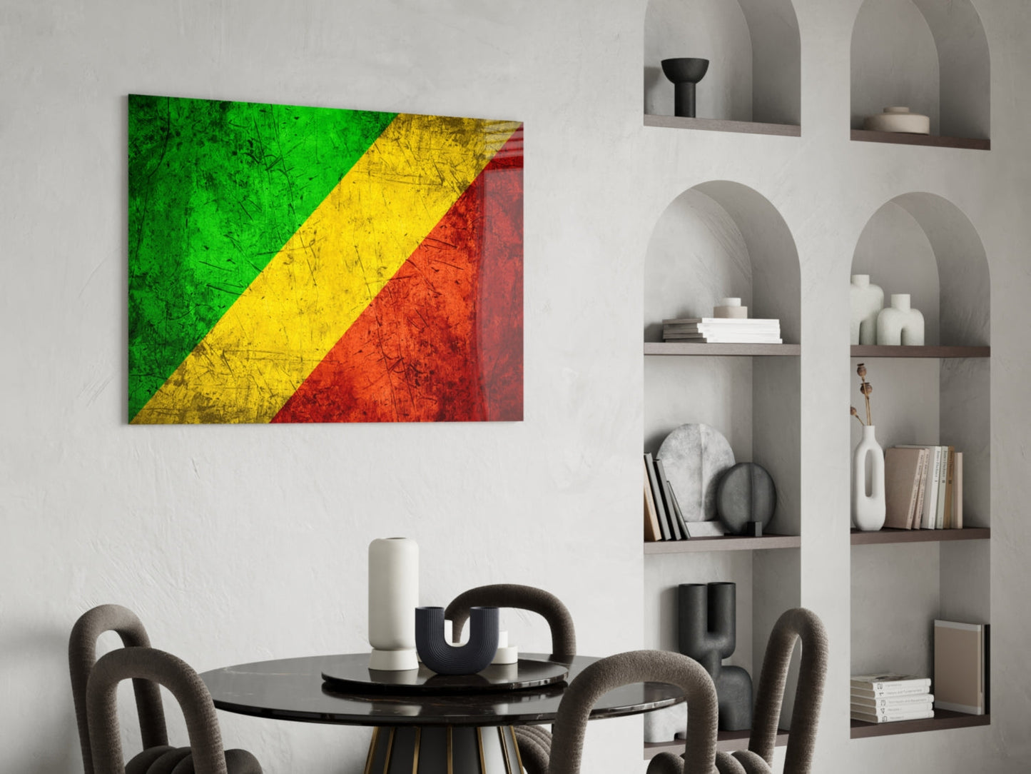 Congo Flag Glass Wall Art