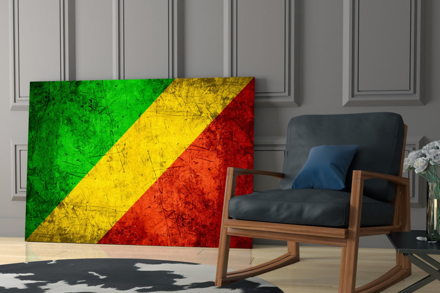 Congo Flag Glass Wall Art