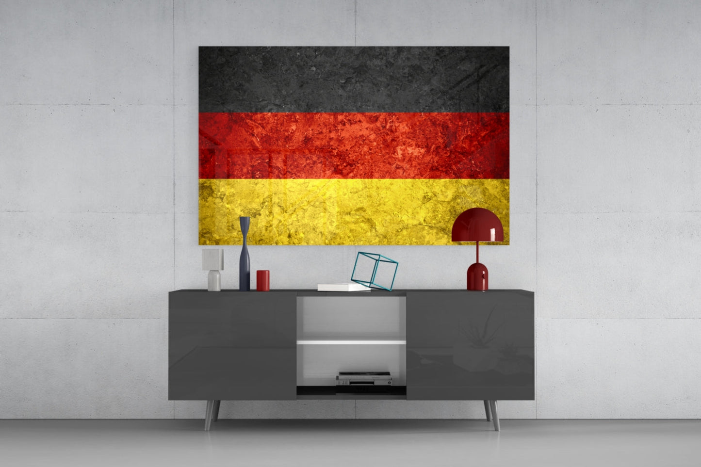 Flag of Germany Rustic Stone Glass Wall Art