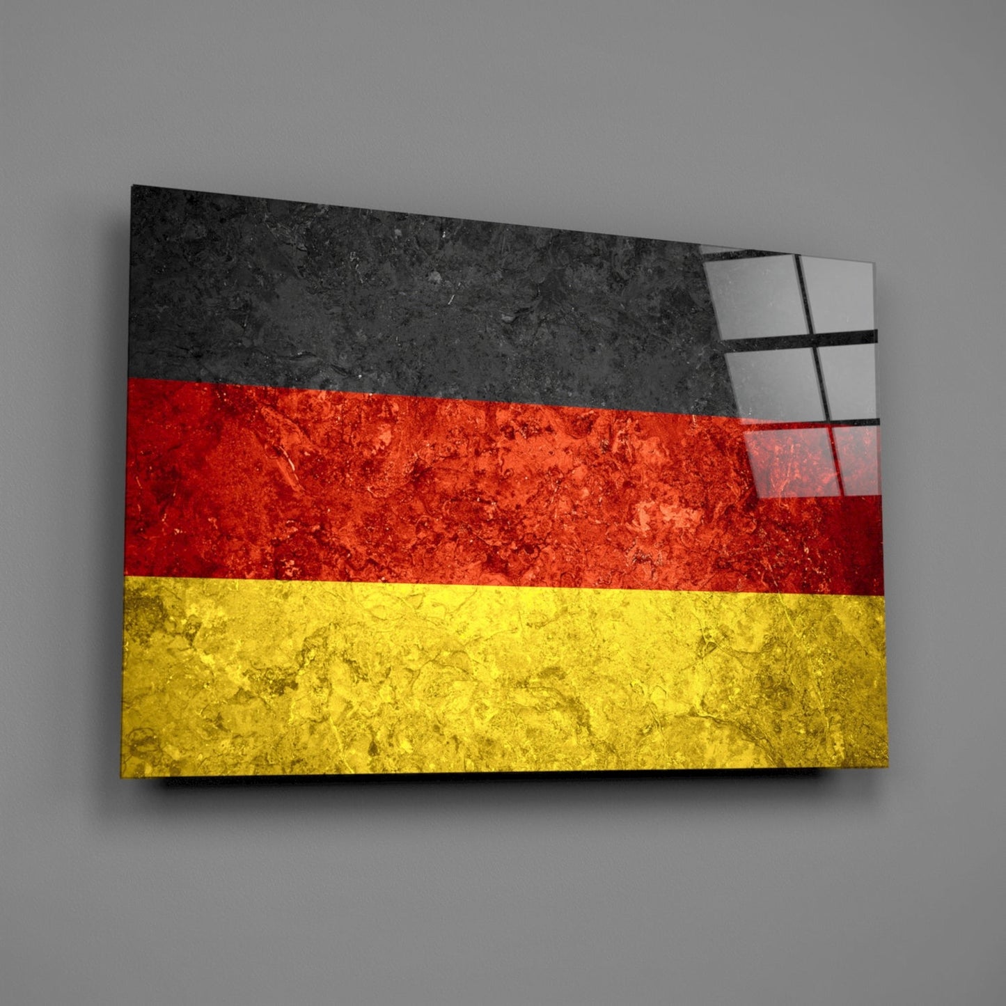 Flag of Germany Rustic Stone Glass Wall Art