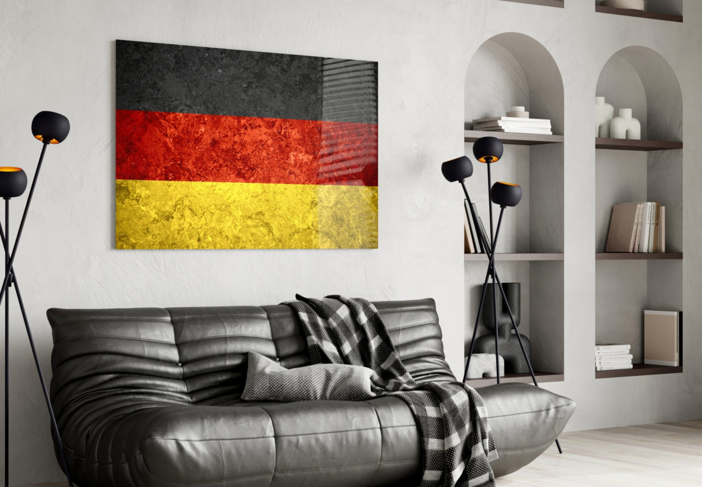 Flag of Germany Rustic Stone Glass Wall Art