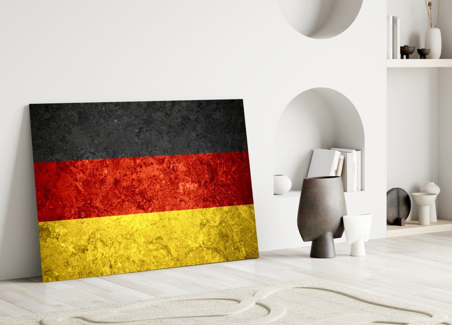 Flag of Germany Rustic Stone Glass Wall Art