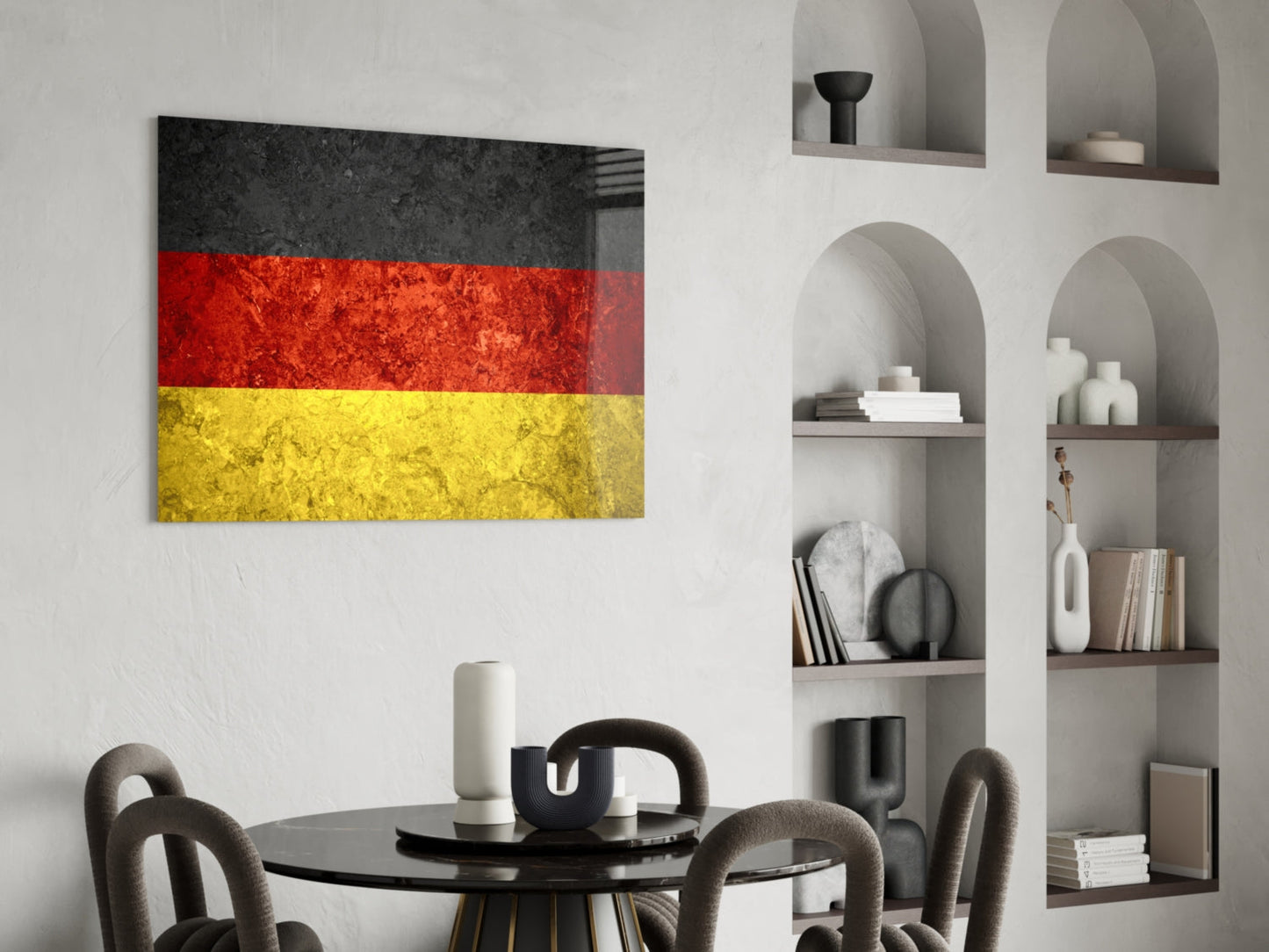 Flag of Germany Rustic Stone Glass Wall Art