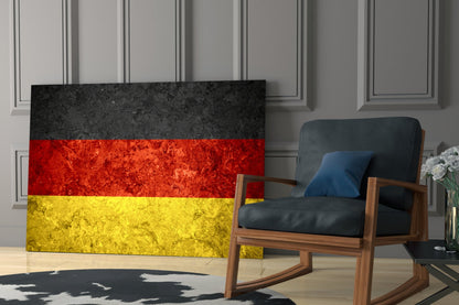 Flag of Germany Rustic Stone Glass Wall Art